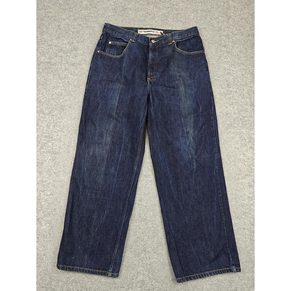 Vintage Anchor Blue Jeans Mens 40x30 Dark Wash Wide Leg Relaxed Denim Y2K‎